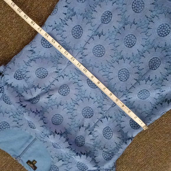 💙Talbots💙 - Cornflower Blue Floral Lace Overlay Dress - Picture 10 of 12